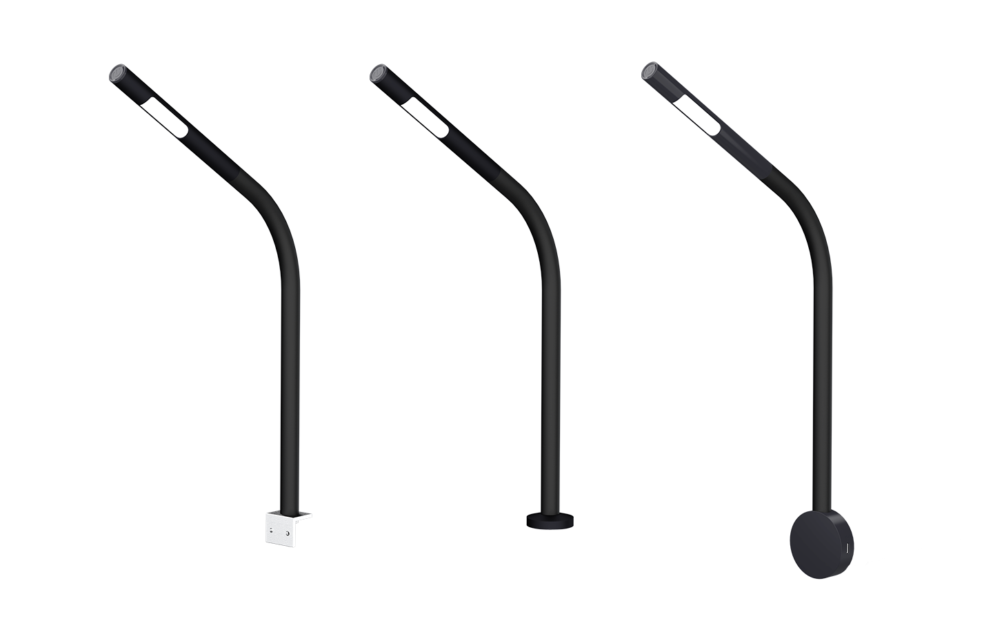Stix Leseleuchte mit flexiblem Leuchtenkopf und verschiedenen Befestigungsvarianten